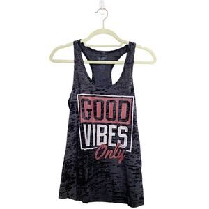 Ground to Overhead Black Good Vibes Only Tank Sz M